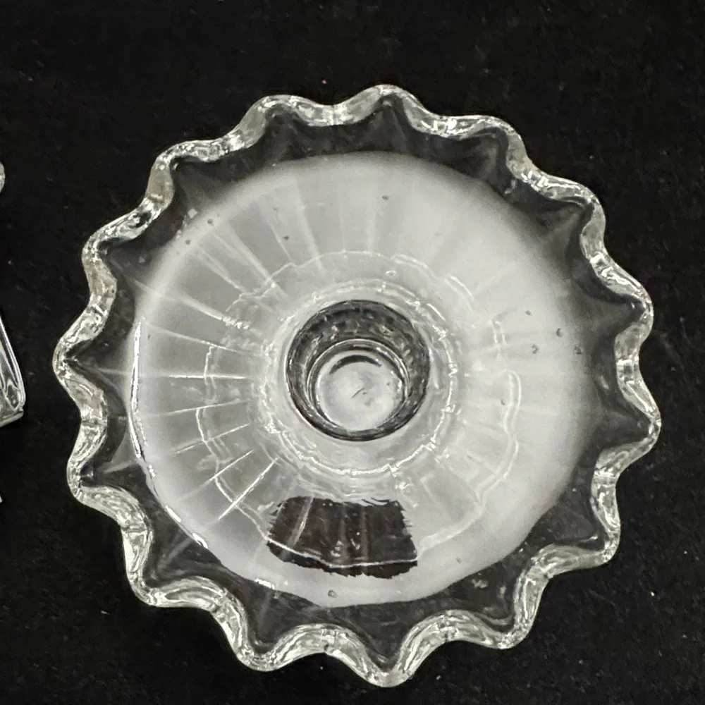 Vintage PartyLite Chantilly Clear Glass Votive Candle Holder with Ruffled Edges